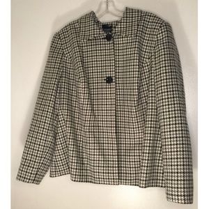 East 5th Houndstooth Crop Jacket Size 20W White Black Grey 2 button classy